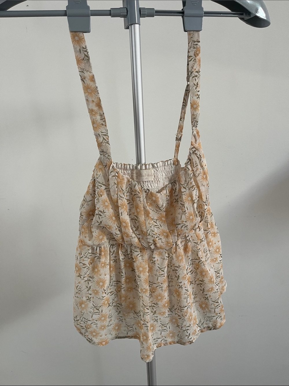 Altar'd State Cream and Yellow Floral Smocked Camisole Sz XS